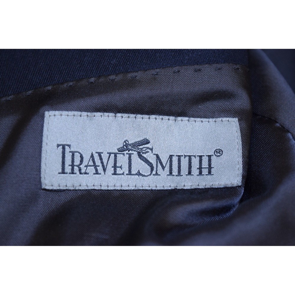 TravelSmith Blazer Jacket Navy Blue Men's 44S Travelers Hidden Pockets - Picture 12 of 16